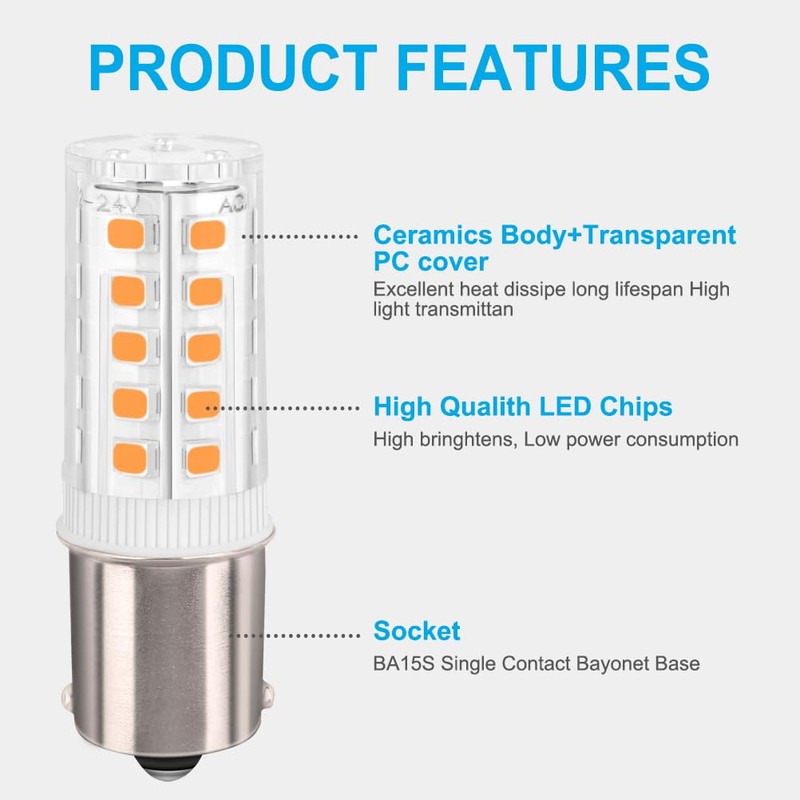 HRYSPN 4PCS BA15S LED bulb p21w 12V 24V, 1141 LED