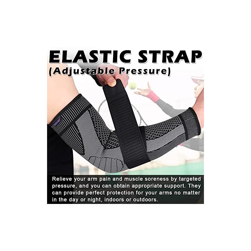 beister 20-30 mmHg Compression Arm Sleeves with Elastic Strap