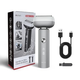 Afeitadora eléctrica para hombres con arco flotante de 3 hojas, 9000 RPM, cabeza magnética, carga rápida tipo C de 1 hora, resistente al agua, IPX7, hoja respetuosa con la piel para un afeitado suave