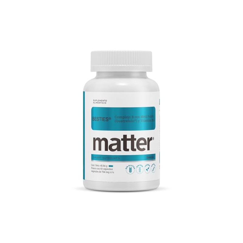 Matter Besties Complejo Avanzado Folato Activo Quatrefolic Vitamina B12 Metilcobalamina