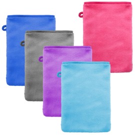 ZMDMAH Pack of 5 Face Cloths Microfibre Wash Mitts Body Wash Mitts 15 x 20 cm Flannel Soft Face Glove Microfibre