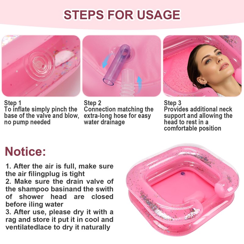 AirSwim Inflatable Shampoo Basin, Portable Shampoo Bowl, Locs Detox Tub