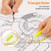 Vicloon Set Square, 4-Piece Geometry Triangle Ruler Set, Transparent Set