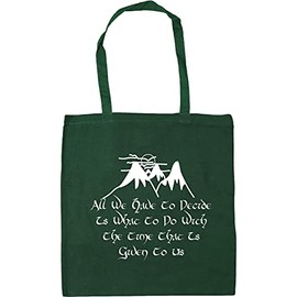 Hippowarehouse All we have to decide is what to do with the time that is given to us Tote Shopping Gym Beach Bag 42cm x38cm, 10 litres
