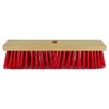 Street Broom 40 cm Flat Wood Elaston Red Handle Hole