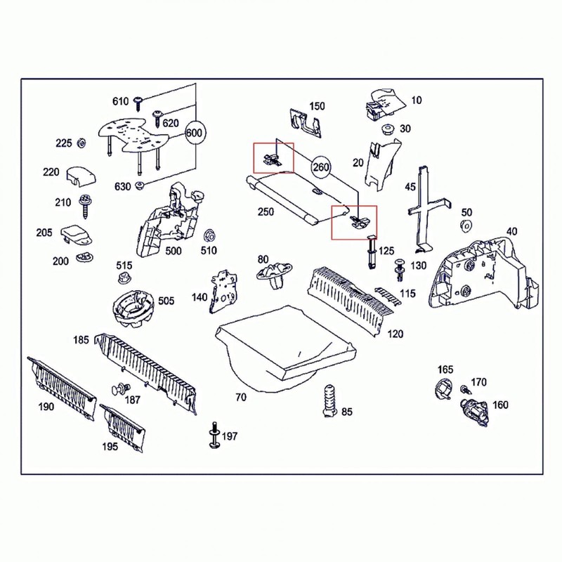 Clip A16969302849051 Luggage Pack of 2 Parcel Shelf Clip A16969302849051