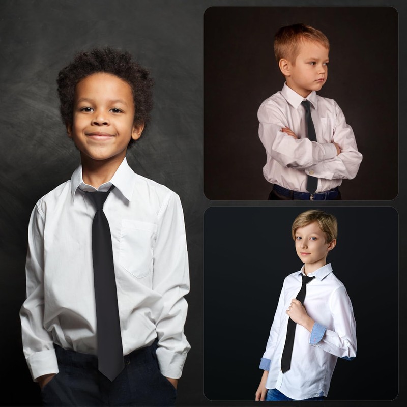 Eshwb Boys Tie Pre-Tied Adjustable Kids Neckties for Age 8-12,