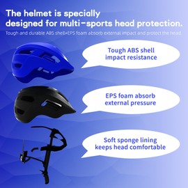 Kids Helmet Toddler Bike Helmet for 2-8 Years Old Boys Girls Adjustable Skateboard Helmet Multi-Sports Lightweight Helmet Safety Protection Gear for Cycling Skateboard Scooter (Blue, S)