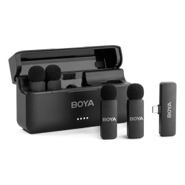 Micrófono inalámbrico de solapa BY-v4u para Android Negro Boya