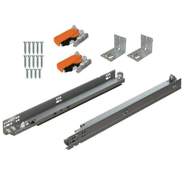 Blum 563H5330B 21" Tandem Drawer Slides Plus Blumotion Complete Kit. with Runners 563H, Locking Devices, Rear Mounting Brackets and Screws (for Face Frame Or Frameless Application), Zinc (Pack of 6)