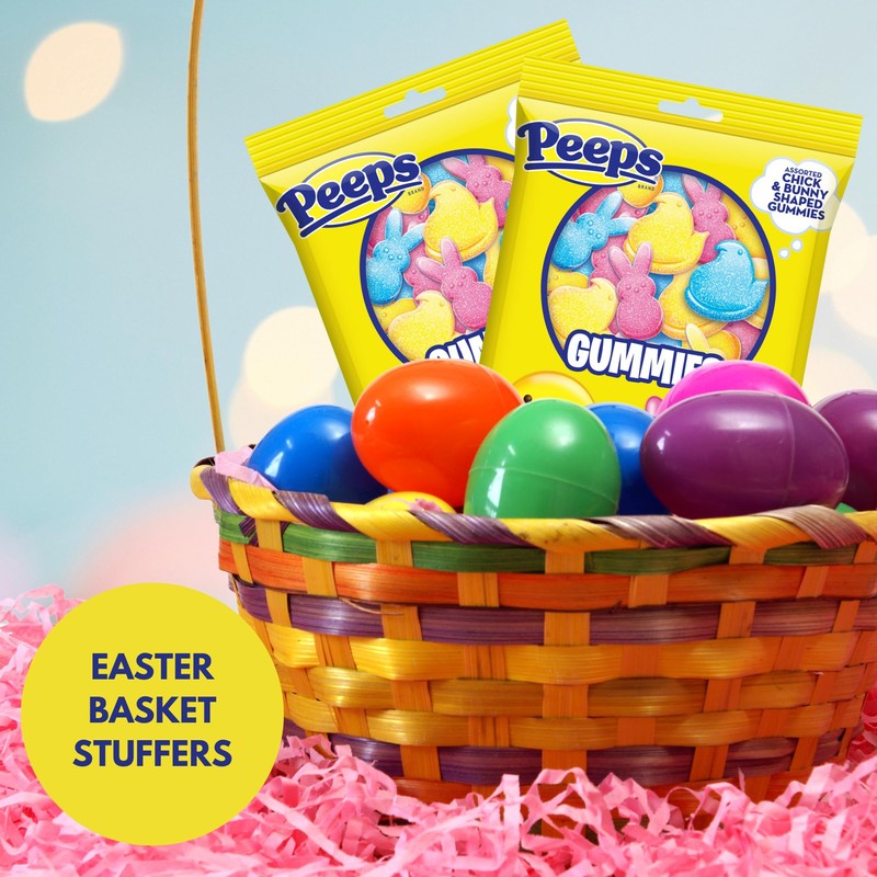 Easter Peeps Gummies, Marshmallow Flavored Bunnies and Chicks, Egg and