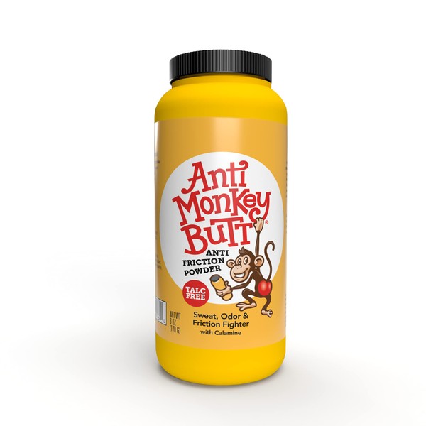 Anti Monkey Butt | Body Powder with Calamine | Sweat, Odor and Friction Fighter | 6 Ounces