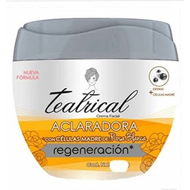 TEATRICAL - Crema aclarante. Con células madre de rosa blanca que trabajan a nivel celular para unificar el tono de la piel y disminuir manchas. Tarro con 400g