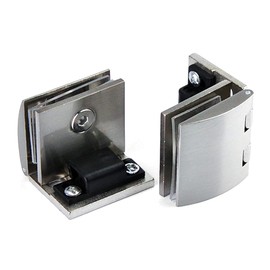 90 Degree Glass Door Pivot Hinge Kit Zinc Alloy Shower Hinge Glass Door Clamp Clip 2PCS with Screws,Adaptive 5-8mm