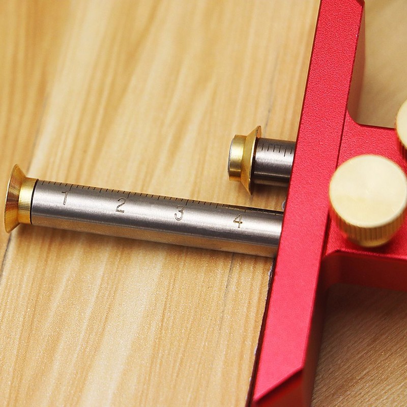 Woodworking Marking Gauge 20cm Clear Scale Double Head Scriber Ruler