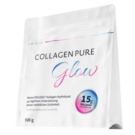 Collagen Pure Glow (500 g) - 100% Pure Collagen Powder from Pasture - Collagen Hydrolysate with Peptides Type 1 and 3 - Tasteless, Perfectly Soluble & High Dose Collagen Powder