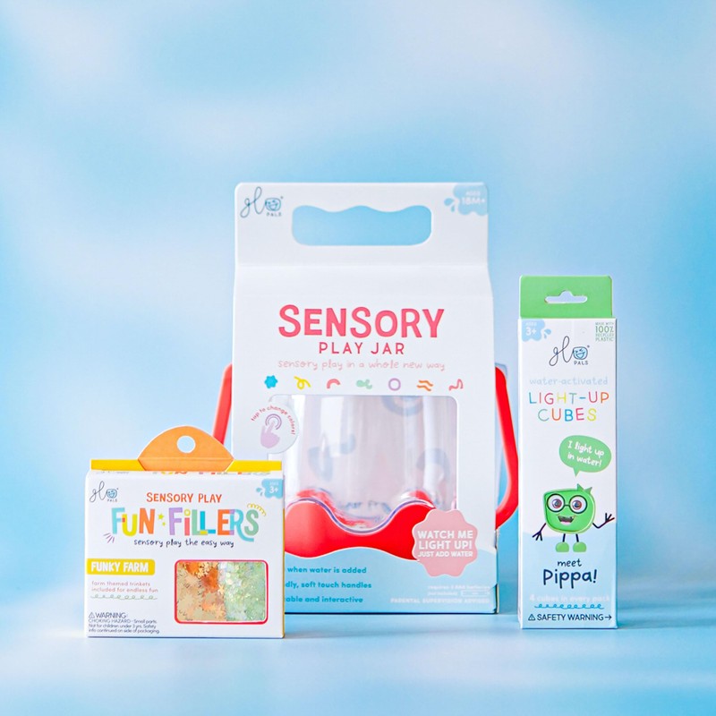 Glo Pals Play Pack Bundle with Sensory Play Jar, Water-Activated