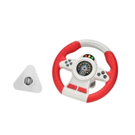 F Fityle Steering Wheel Toy with Sound and Light, Simulated Driving Controller Pretend Play for Kids Boys and Girls, Red
