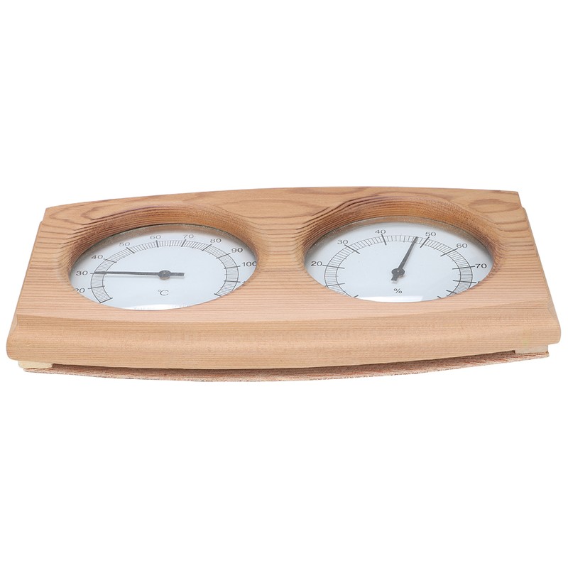 2 In-1 Wood Thermo Hygrometer Thermometer Hygrometer Sauna Room Steam