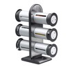Zevro Powder Coated Metal Magnetic Spice Stand 6 Canisters, Silver/