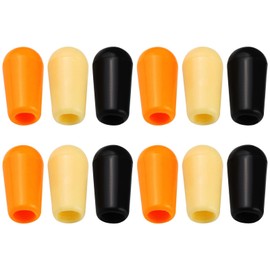 eMagTech 12 x 3 Way Guitar Toggle Switch Tips 3 Way Guitar Switch Button Plastic Button Cap for Electric Guitar Parts Accessories Switch Cap 3 Colours