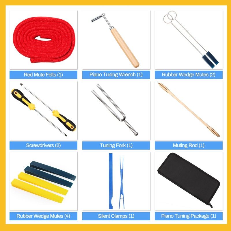 Piano Tuning Kit Wrench Music Accessories Hammer Tuner kit 14pcs