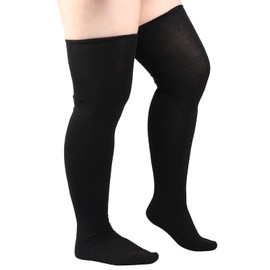 Large Size Women Thigh High Socks Over the Knee Socks Black Ladies Knee High Tights Non-slip Extra Long socks