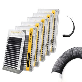NAGARAKU 5 Trays Eyelash Extensions Individual Lashes Extensions Classic Lash Matte Black 16 Rows Soft Natural Matte Black Professional Beauty Salon Lashes Supplies -0.07LD MIX7-15