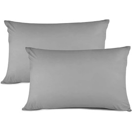 Hachette Pillow Cases 2 Pack Egyptian Cotton 200 Thread Count (Grey Silver)
