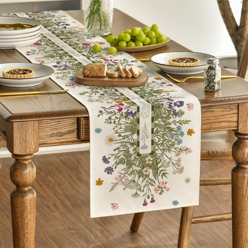 Zernblend 183 * 33 Cm Jasmine Chrysanthemum Spring Table Runner,