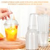 50 Sets Clear Plastic Cups with Dome Lids and Straws,