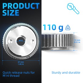 SDS Clic M14 Quick Release Nut / Angle Grinder / Flange Nut with Adjustable Angle Grinder Wrench for All Angle Grinders from Metabo, Makita, AEG, Dewalt, Flex, Hitachi etc. Pack of 2