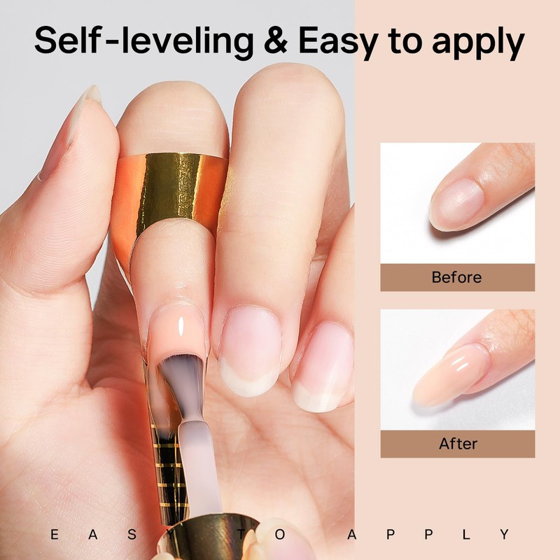 MIZHSE Builder Gel Nude, Builder Gel for Gel Nails, UV