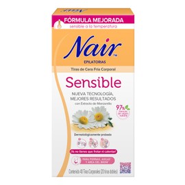 Nair Tiras de cera fría corporal con extracto de manzanilla, 085 kilograms, 73 gramo, 1