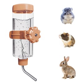 LOS ANDES No-Drip Water Bottle/Feeder for Guinea Pigs/Hamsters/Bunnies/Ferrets/Squirrel/Hedgehog/Other Small Pets, Weather Resistant Cage Water Bottles for Dogs/Cats, 16.9oz, Orange