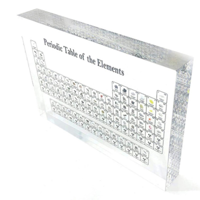 Acrylic Periodic Table Display with 85 Elements Inside Teaching Chemical