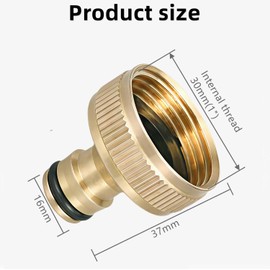 YUEHNEOM Hose Connection Adapter, 1 Inch Female Thread Tap Connector Made of Brass for Gardena Hose Connector Adapter