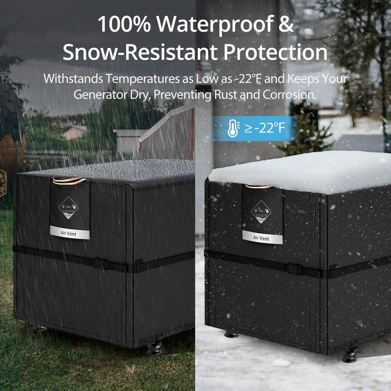 QH.HOME Waterproof Generator Cover 24x18x20 inch ,900D Heavy Duty Oxford