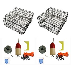 2-Pack of KUFA Vinyl Coated Crab Tra & Accessory Kit (100' Lead CoreRope, Clipper,Harness,Bait Case & 11" Red/White Float) (S60c+CAQ1) x2