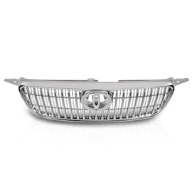 Front Bumper Grill Chrome Grille Compatible with Toyota Corolla 2003 2004 2005 2006 2007 2008 TO1200278, 5310002090, 53100-02090, 53100-02020