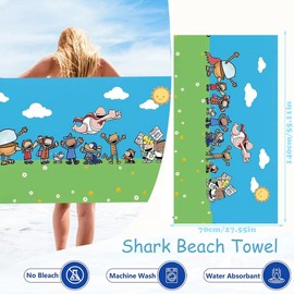 RFJYGWQM Detective Dog Beach Towel Detective Hound Beach Towel Super Absorbent & Quick-Dry,Lightweight & Soft Portable Gaming Design for Kids, Beach,Travel Fans,Pool70x140cm