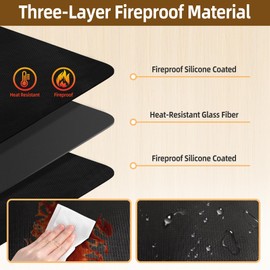 Mee 2ou Hot Pads for Kitchen Heat Resistant Mats for Countertop - 16 x 24 Inches Firproof Silicone Kitchen Counter Countertops Mat Coffee Mat Under Air Fryer Oven Toaster Coffee Maker Protector