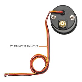 GlowShift Black 7 Color 200 PSI Mechanical Air Pressure Gauge - for Air Ride Suspension Systems - Black Dial - Clear Lens - 2-1/16" 52mm