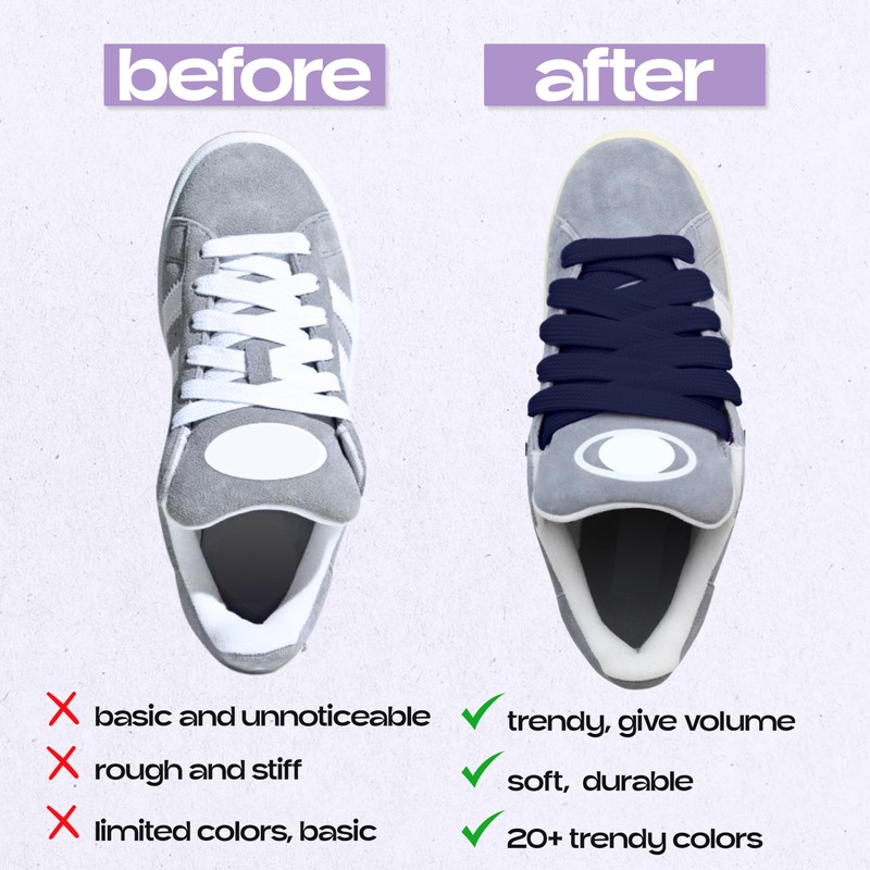 Slaace Thick Shoe Laces for Sneakers - 3/4" Wide Fat