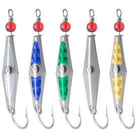 5 Pcs Trolling Spoon Lures Spoon Precision Fishing Spoons for Spanish Mackerel, Tuna, Atlantic Bonito and More (Colored)