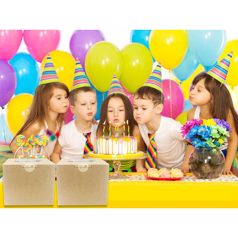 PQZKLDP 12 Pack Mini Cake Boxes, Brown 6 Inch Cake