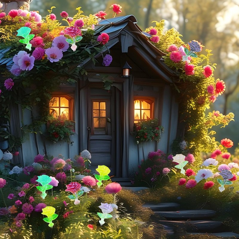 HOMICO 200 Pieces Tiny Rose Decor for Dollhouse Mini Resin