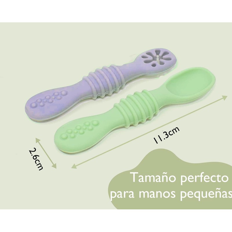 Cucharas masticables de silicona TAIMEI BTS001CA – set 6 arcoíris,