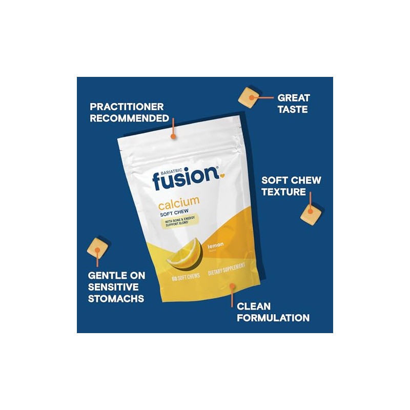Bariatric Fusion Masticables Calcio Bariátrico Citrato Suplemento Vitamina Bariátrica Sug