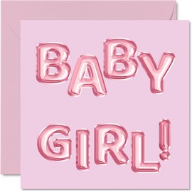 Stuff4 Congratulations It's a Beautiful Baby Girl Newborn/Girl - Well Done Congrats Card - 145mm x 145mm